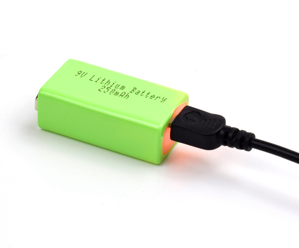 ​9V 250mAh Lithium Battery with USB