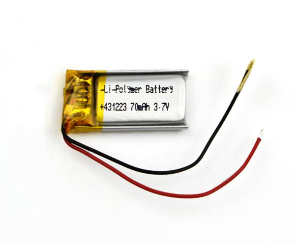  Lithium Polymer Battery 431223 70mAh 3.7V